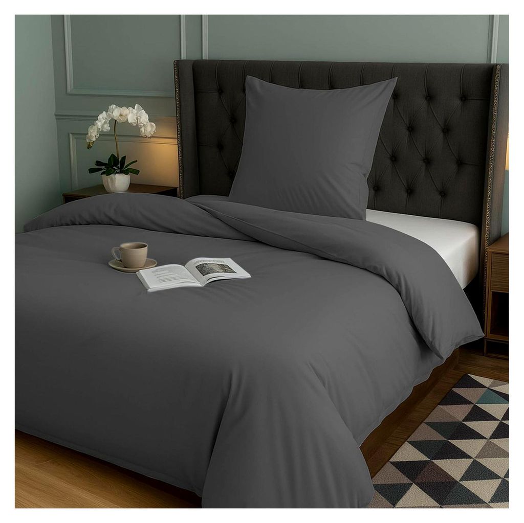 Bettwäsche Set 135 x 200 cm – Weicher Bettbezug aus Polyester-Baumwolle mit Kissenbezug 80 x 80 cm – Atmungsaktive, knitterfreie und pflegelei...