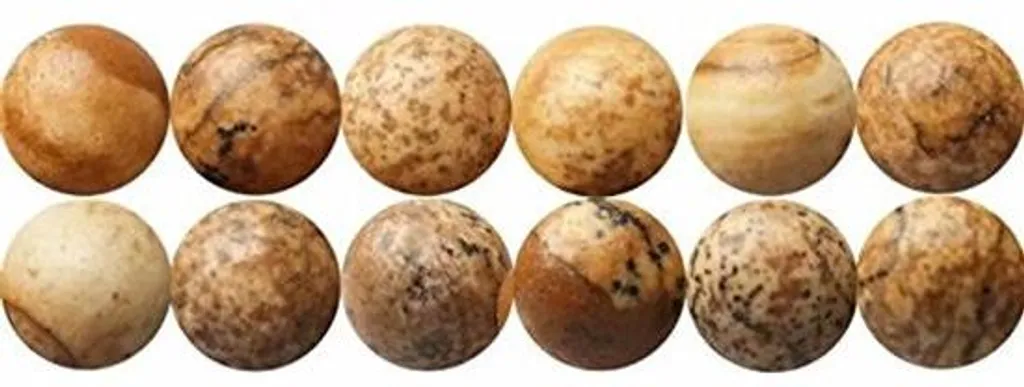 Perles rondes en jaspe naturel 8 mm cordon de 38 cm pour bijoux