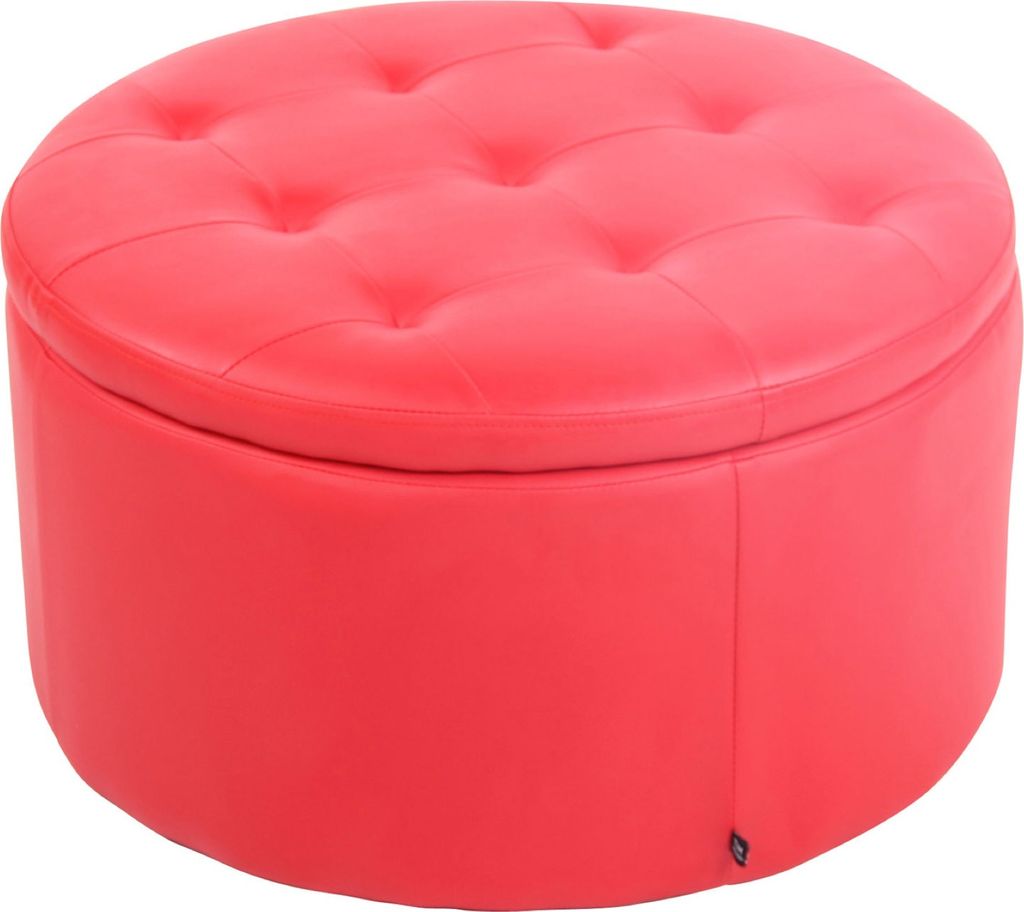 TPFLiving Sitzhocker Eva Kunstleder rot