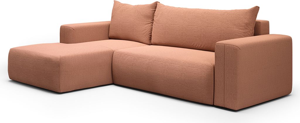 Ecksofa links umwandelbar 3-Sitzer Truhe Bliss Kupfer