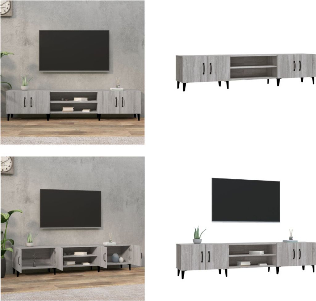 vidaXL TV Schrank Grau Sonoma 180x31,5x40 cm Holzwerkstoff - TV-Schrank - TV-Schränke - TV-Möbel - TV-Ständer