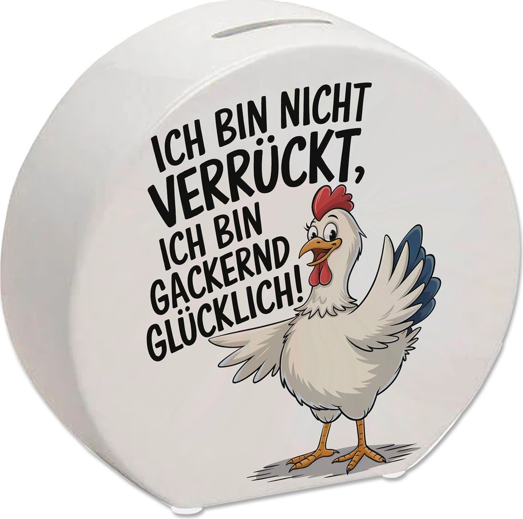 Fröhliches Huhn Gackernd Glücklich Spardose Produktbild 