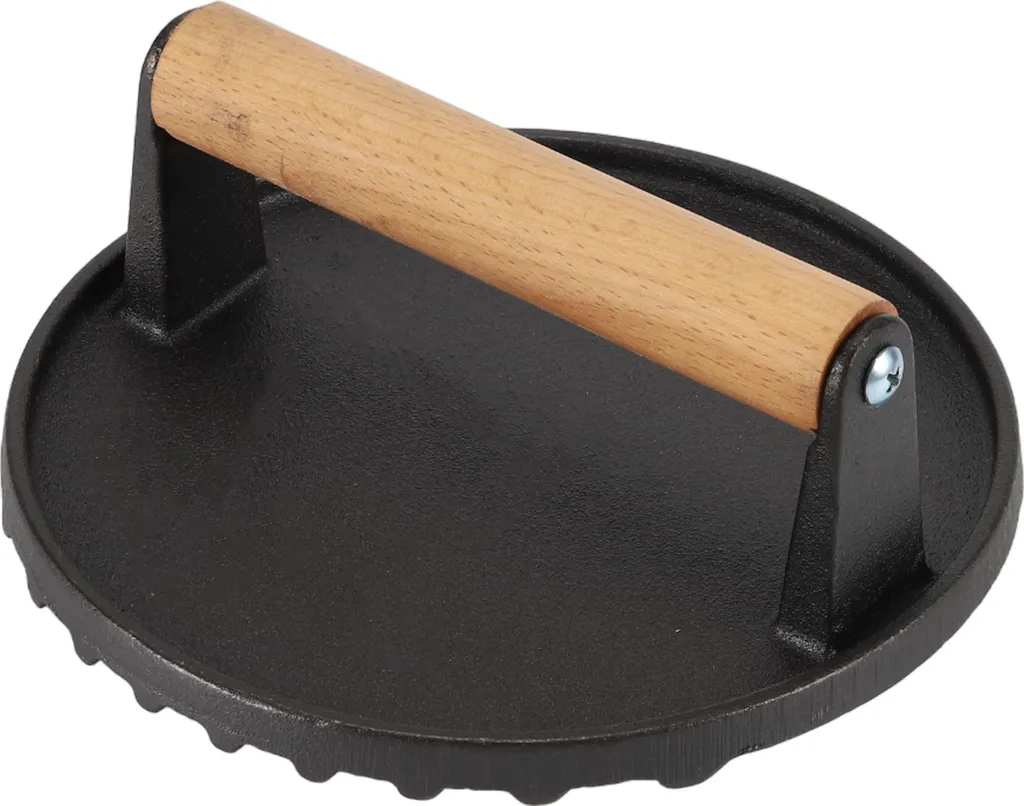 Presse à Bacon et Steak en Fonte Ronde pour Cuisine à la Plancha 14cm