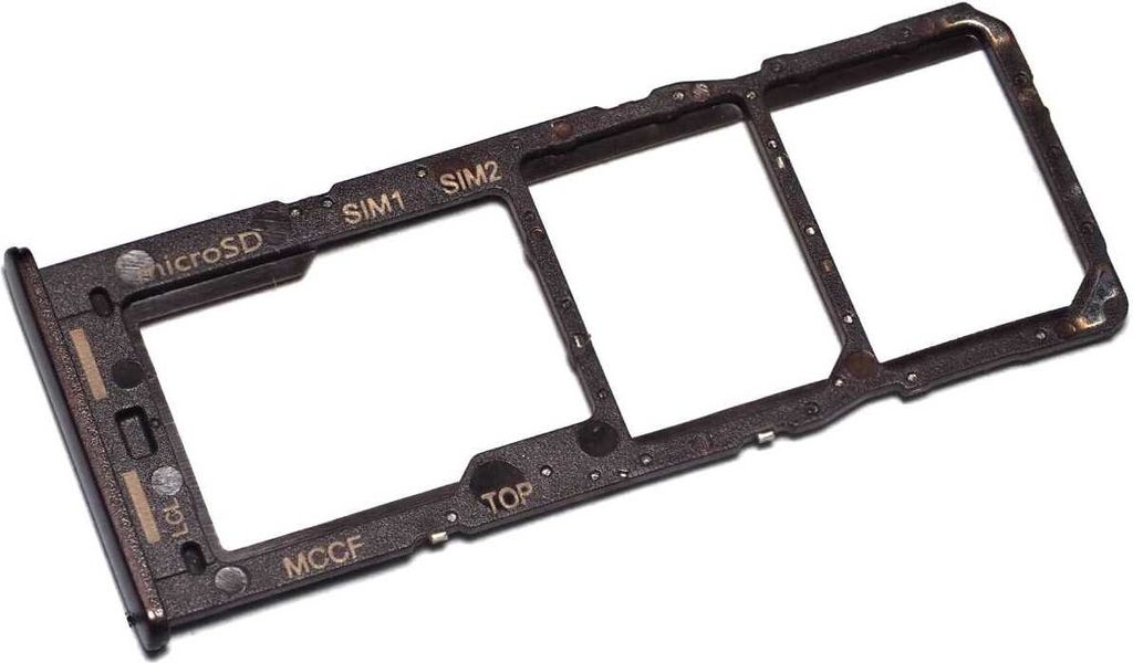 Simkartenhalter passend für Samsung Galaxy M33 5G (SM-M336B/DS), Dual-SIM + micro-SD, Originalersatz, Braun