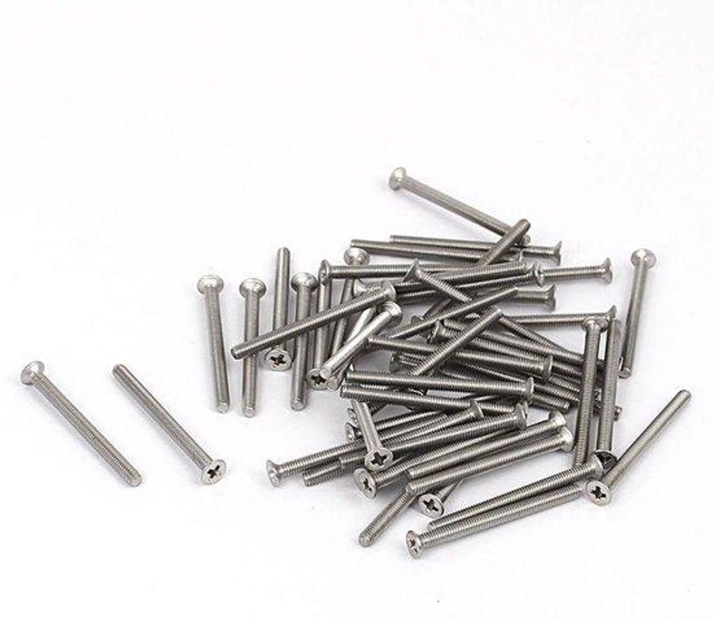 M2.5 x 30 mm flache Kop Schrauben zilverfarben 50 Stück