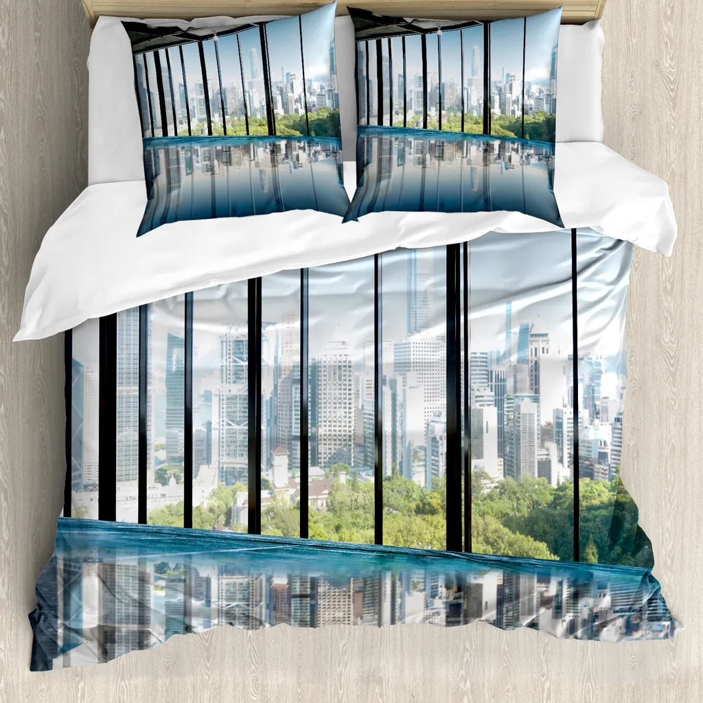 Set Letto ABAKUHAUS Central Park 200x200: Eleganza Verde e Azzurra
