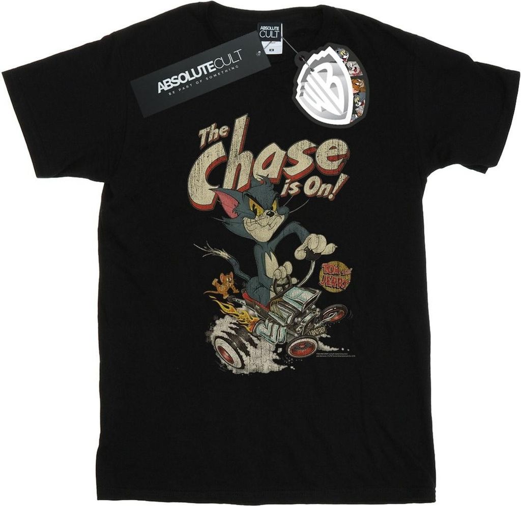 Tom And Jerry - "The Chase Is On" T-Shirt für Herren BI52098 (3XL) (Schwarz)