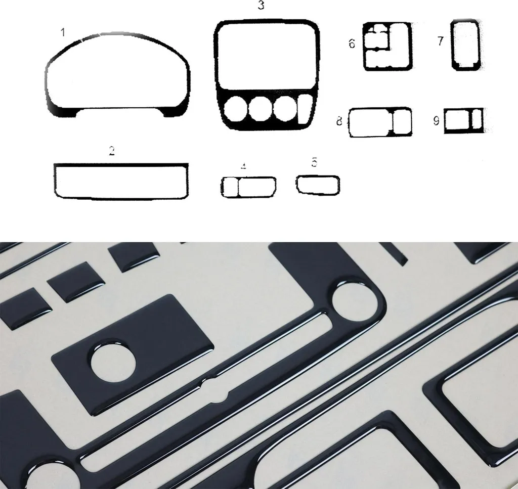Decorazione Abitacolo Honda CR-V 96-01 Piano Black - Kit 9 Pezzi Adesivo