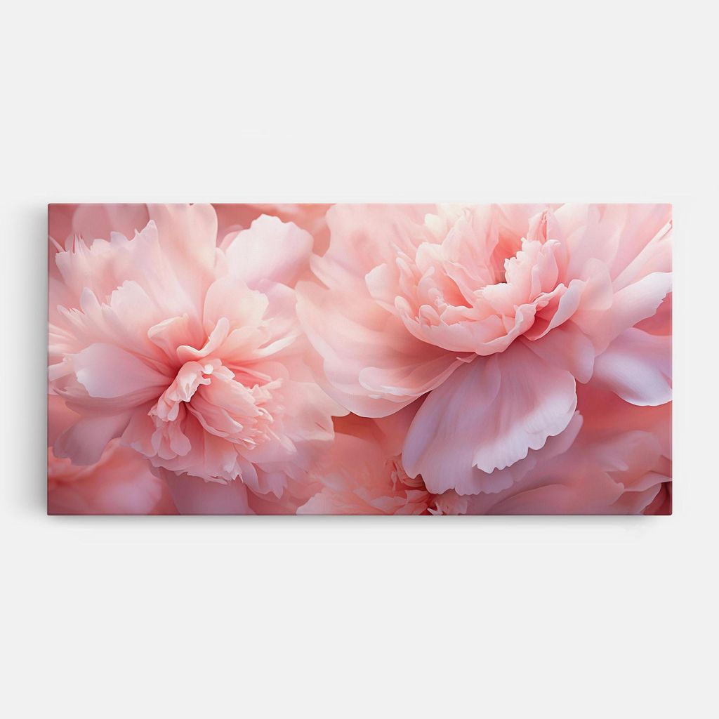ARTHUB Leinwandbild 40x80 cm, Close Up Dreamy Peony | Wohnzimmerdekoration, Hängende Bilder, Wanddekoration, Heimdekoration, Blumen, Pfingstrosen