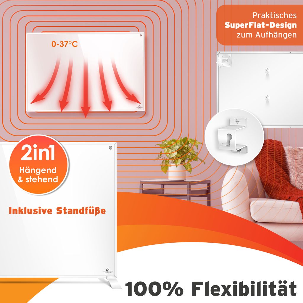 KESSER® Infrarotheizung Energiesparend Infrarot 2in1 Produktbild 4