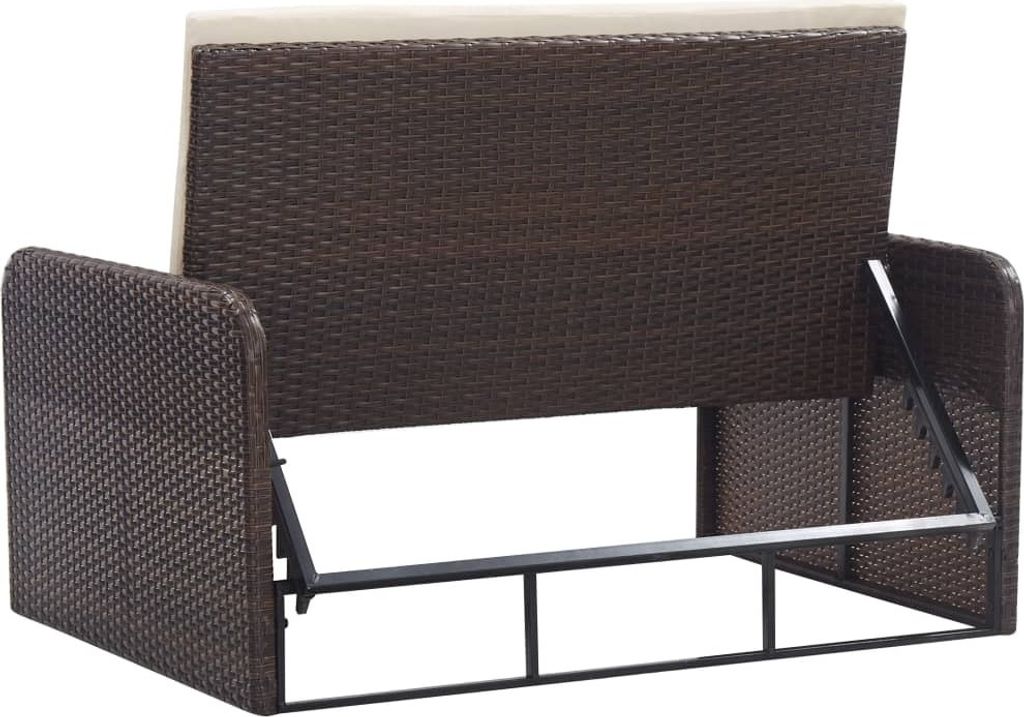 vidaXL 2-tlg. Garten-Lounge-Set mit Auflagen Poly Rattan Produktbild 5
