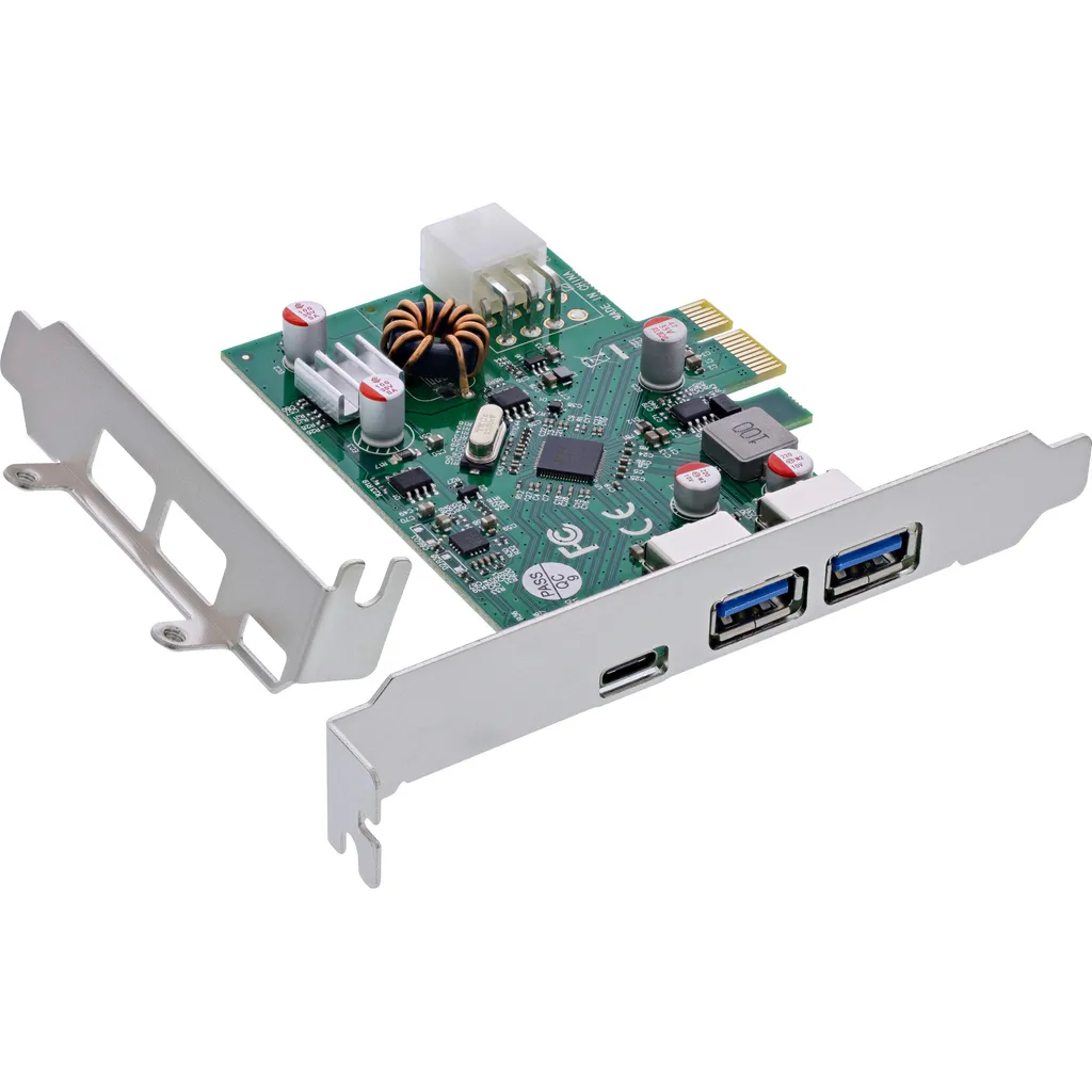 InLine 76661M Carte USB-C Power Delivery 3.0 et Double USB-A PCIe 5Gbps