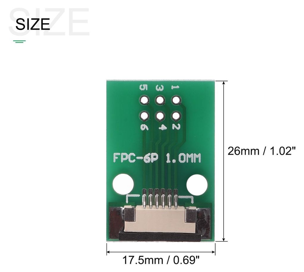 5 Stš¹ck FPC FFC Konverter Steckerplatine 6P 1.0mm auf Buchsenseite 0.5mm Rš¹ckseit auf DIP 2.54 mm fš¹r LCD 3D Drucker DVD TV Laptop Audio