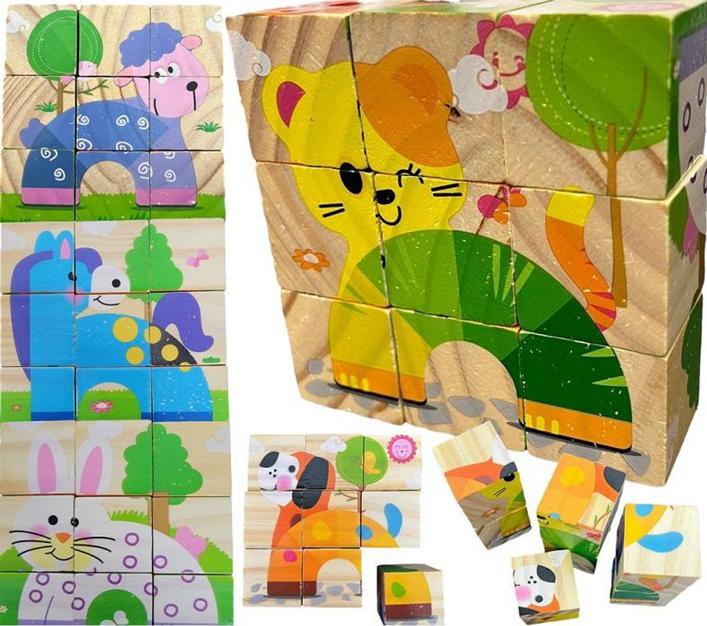 Tree Composite Puddle 6In1 Tierpuzzle Holzpuzzles Puzzle-Holzklötze