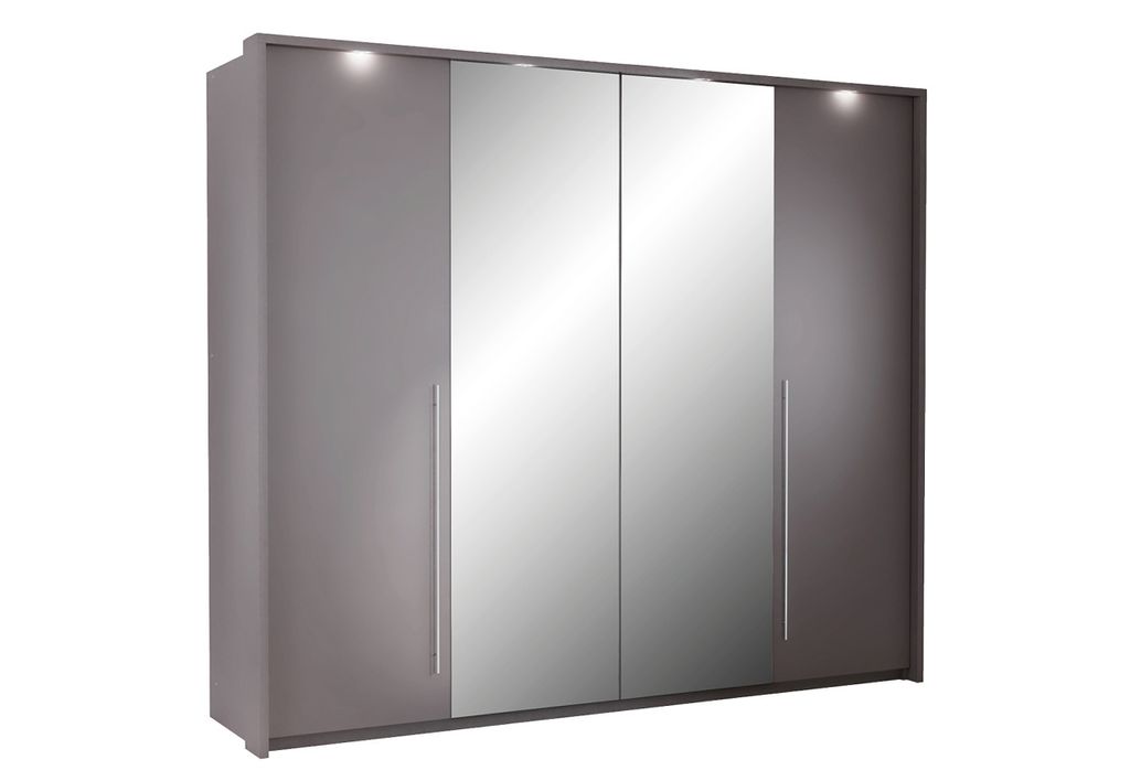 Kleiderschrank 255 AKARI mit Spiegeln - graubraun