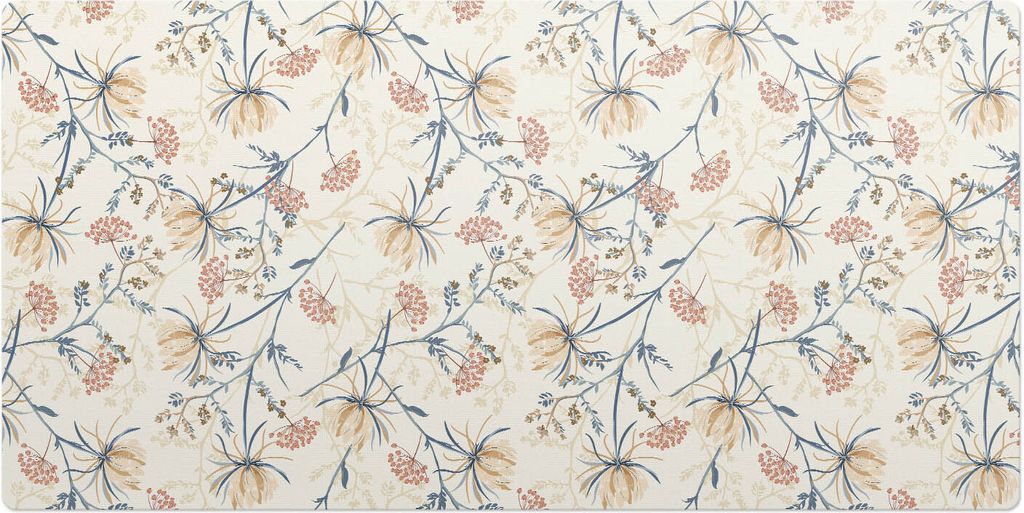 Florales Vintage-Muster– Schreibtischunterlage – Schreibtisch Tischunterlage – 120x60 cm – Unterlage Groß Schreibtischmatte