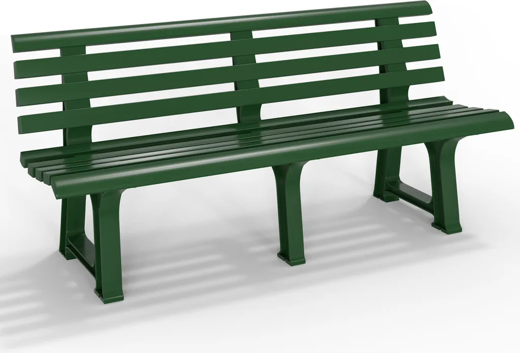 Banc de jardin Orchidea 3 places en plastique vert haute densité 145cm