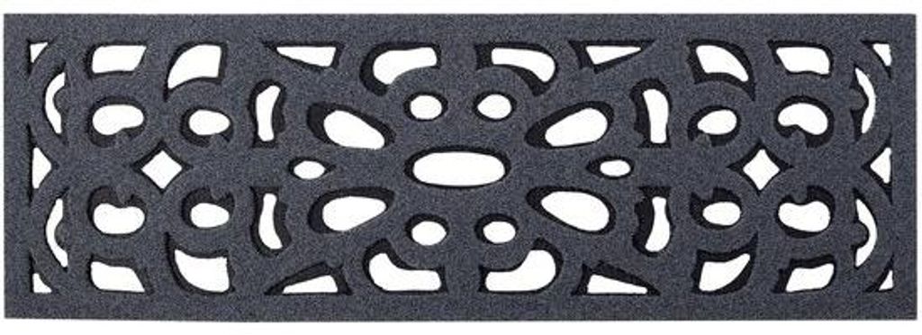 Kunststof deurmat, milieuvriendelijk, krasbestendig, absorberend, grijs, afvoer, 75x25cm