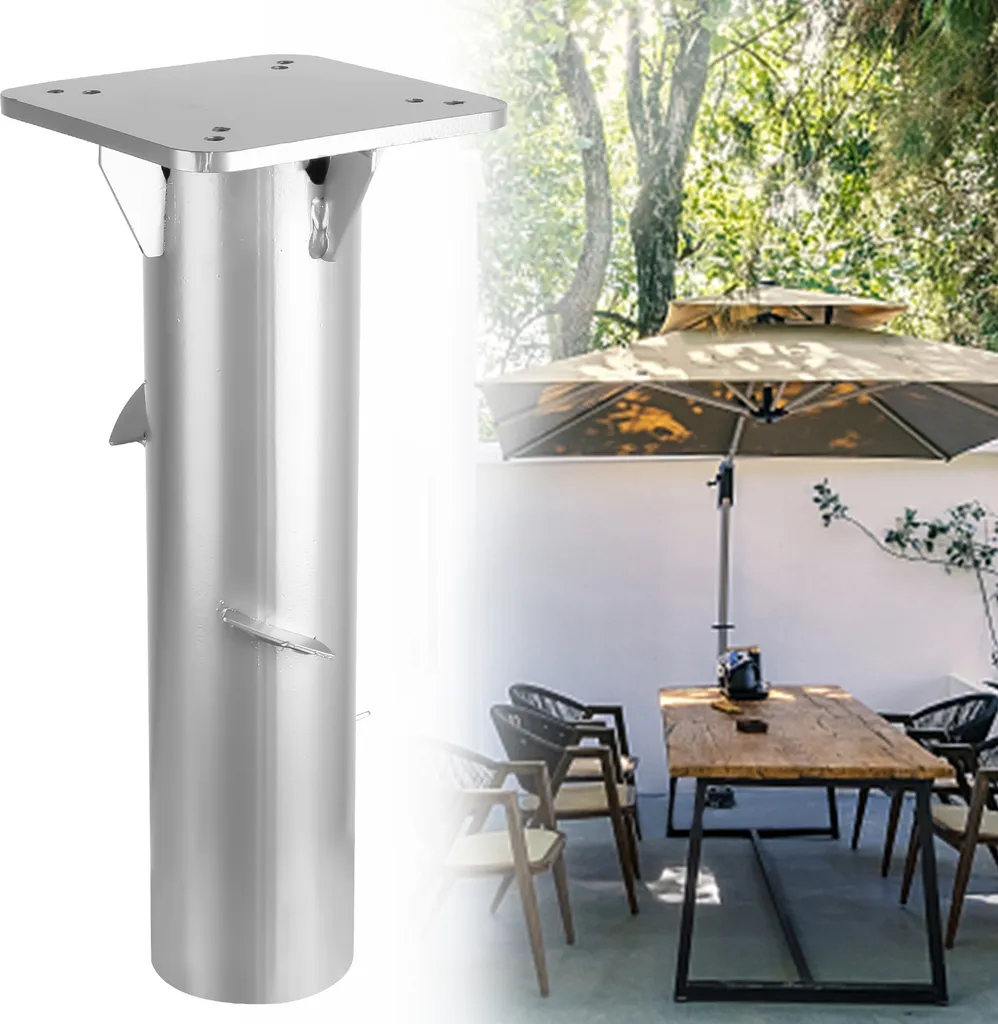 Fiqops Base Ombrellone Giardino 16cm Argento - Stabilità per il Relax