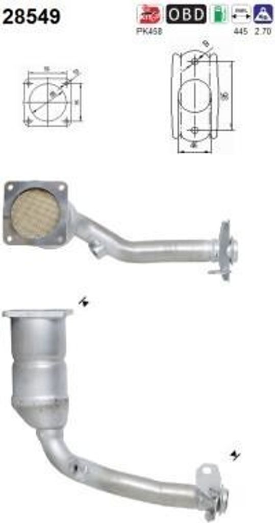 AS Katalysator Kat passend für PEUGEOT 206 Schrägheck (2A/C) 28549