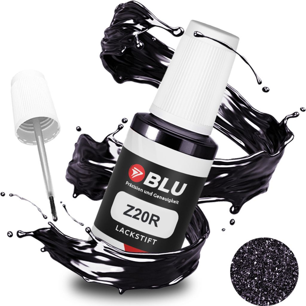 BLU Auto Lackstift Schwarz kompatibel für Opel Z20R Saphirschwarz | Auto Lack Reparatur Ausbesserungslack
