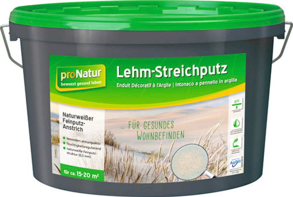 proNatur Lehm-Streichputz naturweiß 7 kg Produktbild 