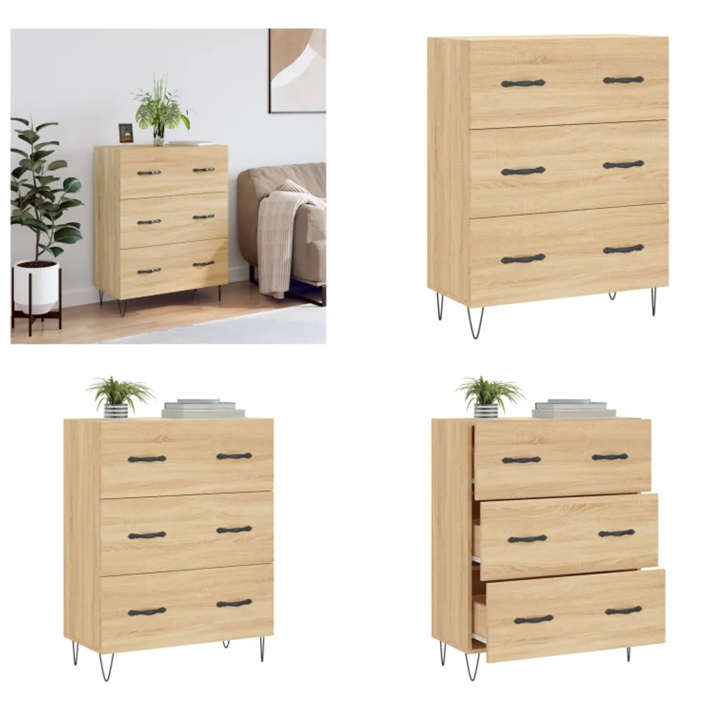 Credenza Compatta Rovere Sonoma vidaXL 69.5x34x90 - Mobile Multiuso