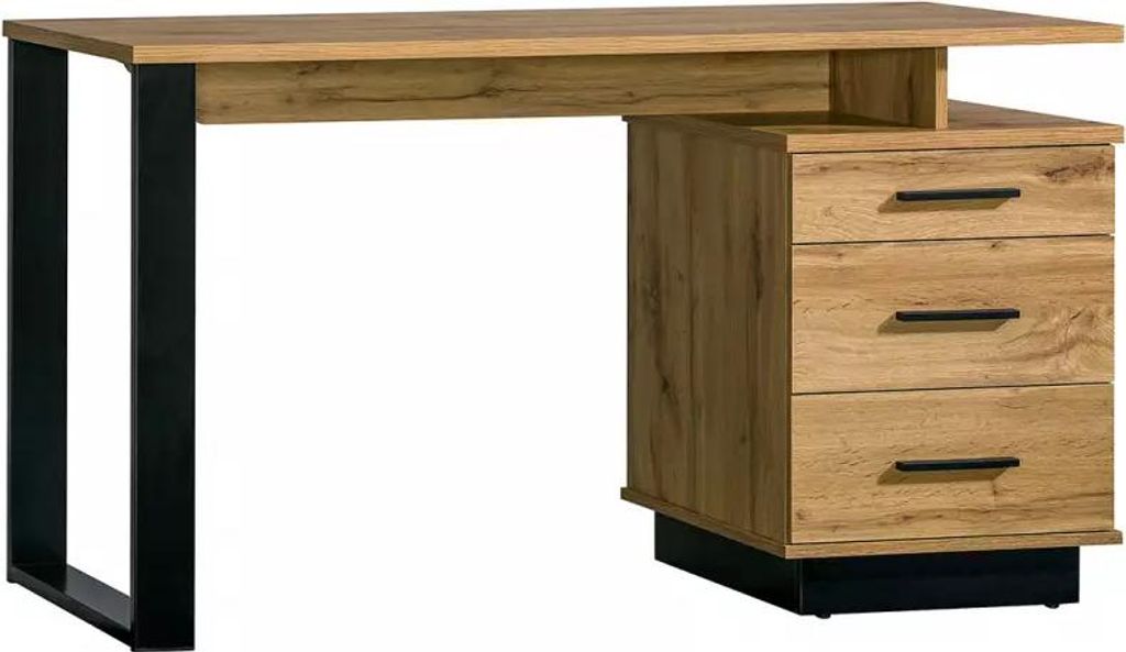 Schreibtisch CATAWBA – Wotan-Eiche / Schwarz