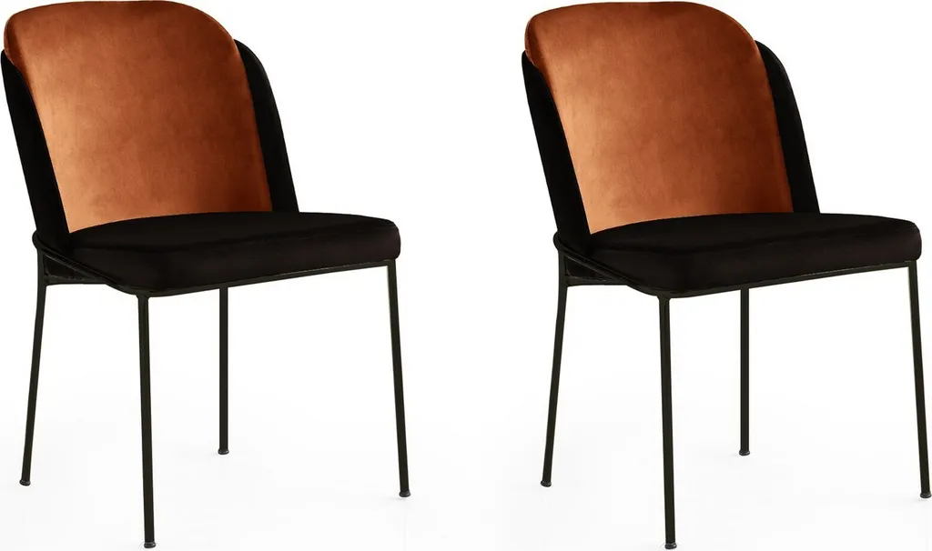 Lot de 2 chaises de salle à manger en métal rouge style vichy 54x55x86cm