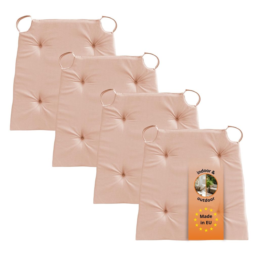Set van 4 stoelkussens 42 x 40 cm, voor binnen en buiten, Productafbeelding 