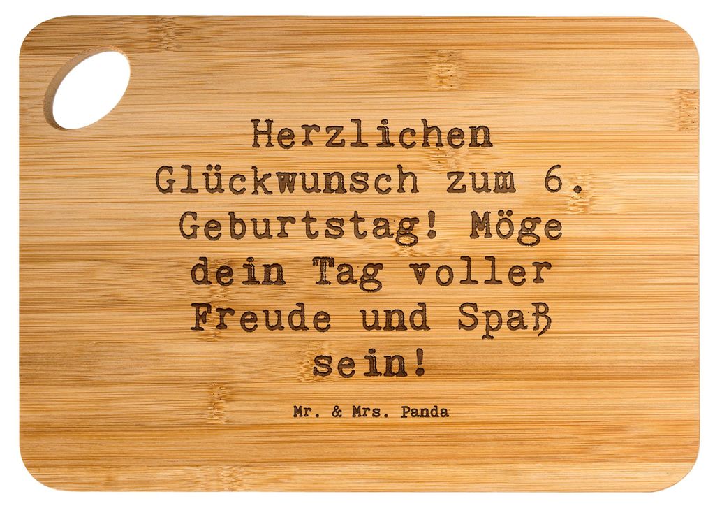 Mr. & Mrs. Panda Holzbrett Spruch 6. Geburtstag Freude - Produktbild 