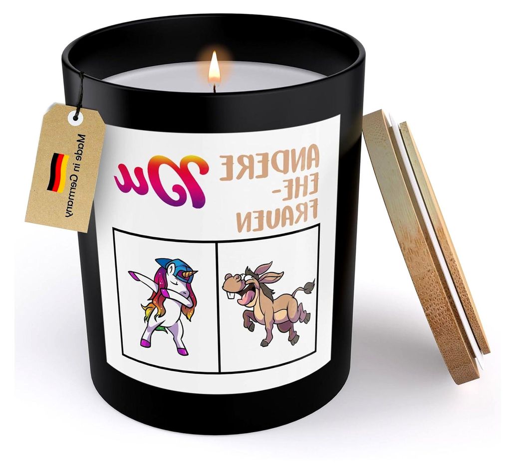 (HANDGEMACHT) Geschenk für die Ehefrau zum Hochzeitstag Spruchkerze für Frauen Geburtstag "Einhorn" Sojawachskerze im Glas Liebe Ehepartnerin Han...