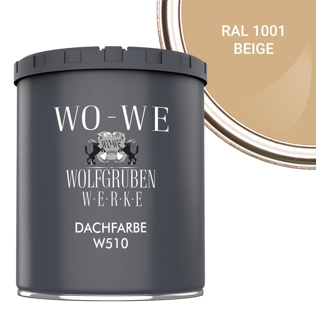Dachfarbe Sockelfarbe Dachbeschichtung Dachziegel W510 Beige RAL 1001 - 750ml