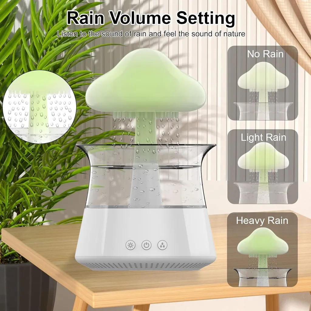 Humidificateur nuage de pluie 450ml avec diffuseur d'huiles et télécommande - 4