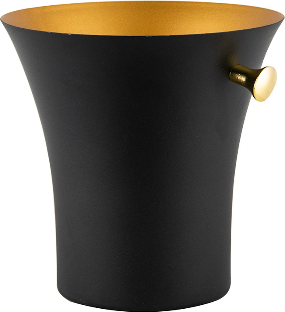 Morleos Sektkühler rund 21,8x22cm 920g Classic | Schwarz Edelstahl | Flaschenkühler Weinkühler Champagnerkühler Getränkekühler Bierkühler Ei...