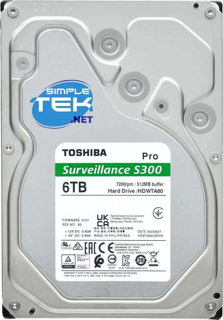 Toshiba 8.9cm (3.5")  6TB SATA3 Surv. S300 Green    5900 Immagine del prodotto 