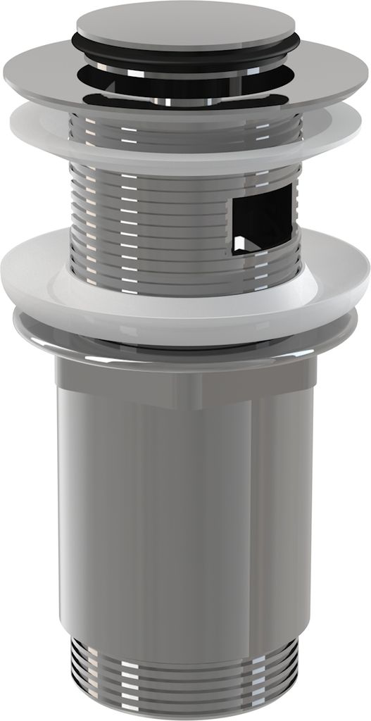 Alcadrain Ablaufventil für die Waschbecken CLICK/CLACK 5/4" Ganzmetal mit Überlauf, Kleiner Stopfen