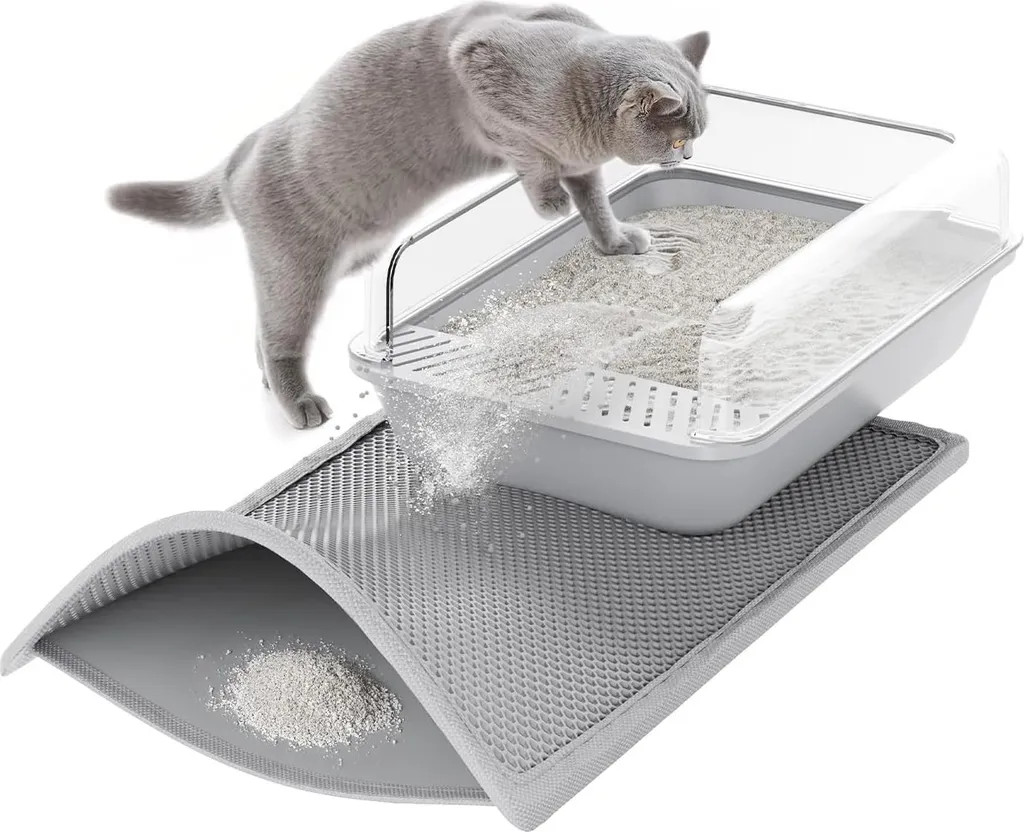 Tappeto Lettiera Gatto 2 Pezzi 38x61cm Impermeabile Nido d'Ape