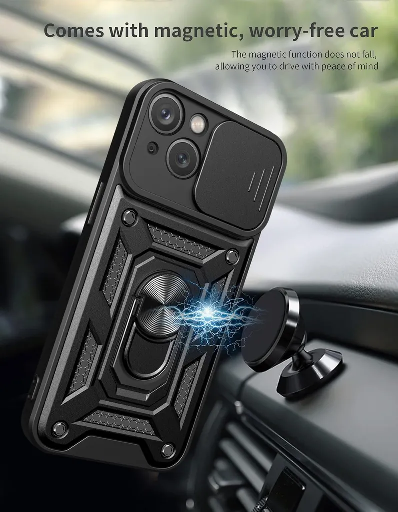 Coque iPhone 14 Plus Noire Renforcée avec Support A2886 - Protection Robuste