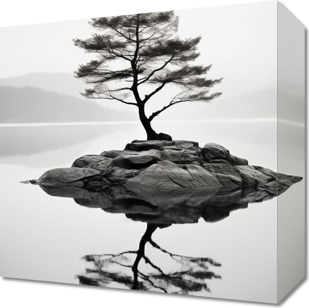 Bild 30x30cm Einsame Baum