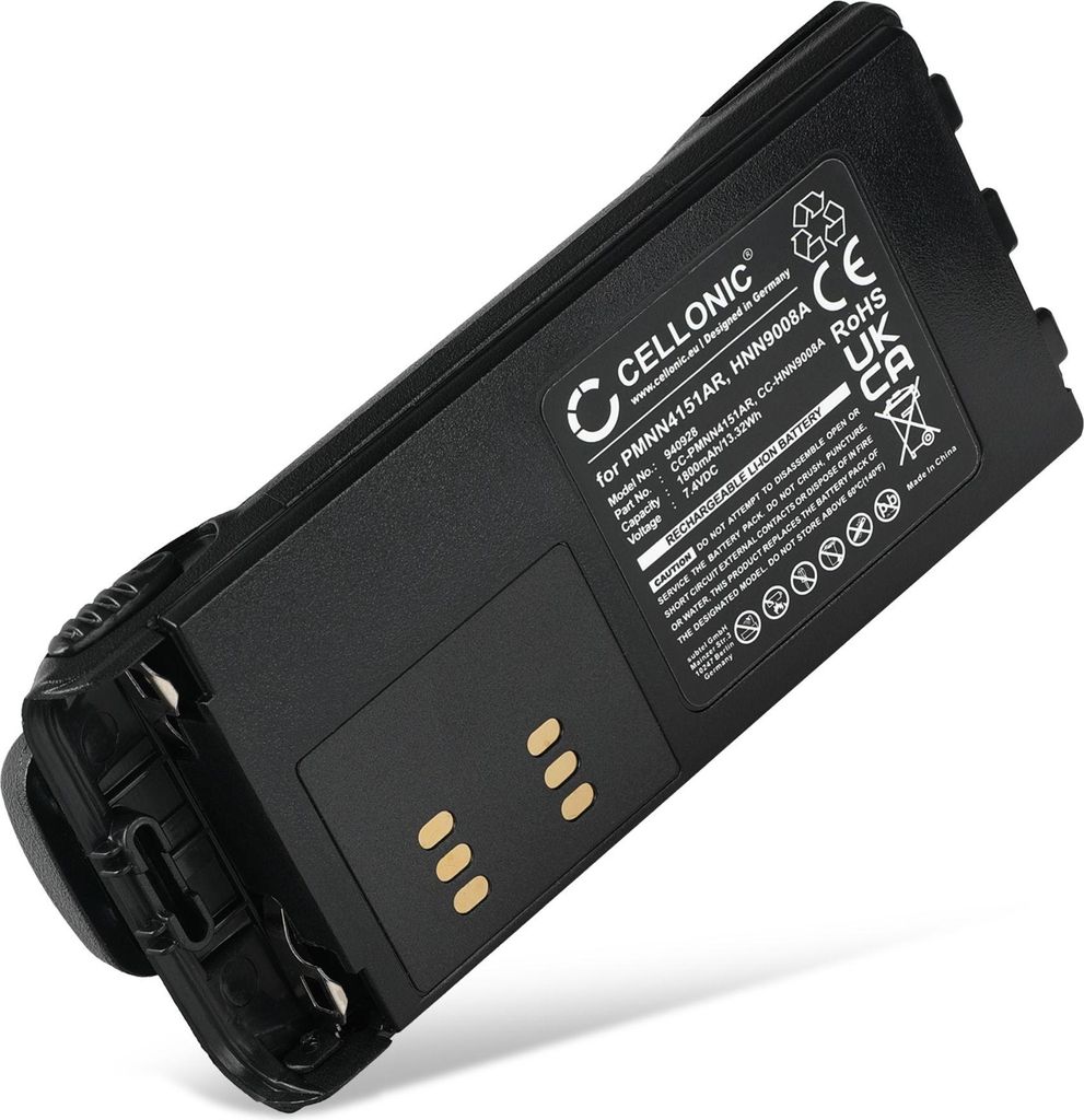 CELLONIC 1x Akku für Funkgerät Kompatibel mit Motorola GP340, GP380, GP360, PMNN4151AR - (1800mAh, 7.4V)