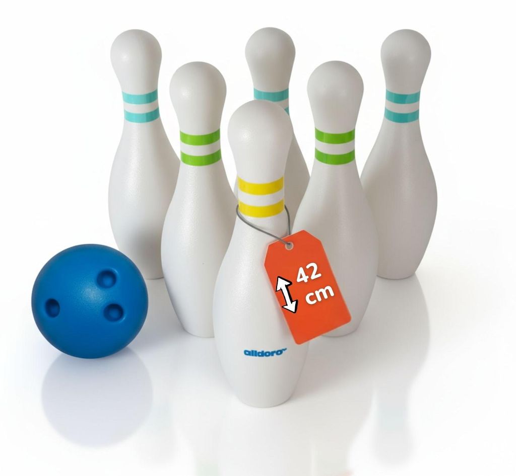 XXL Bowling Set - Riesen-Kegelspiel mit 6 befüllbaren Pins Produktbild 