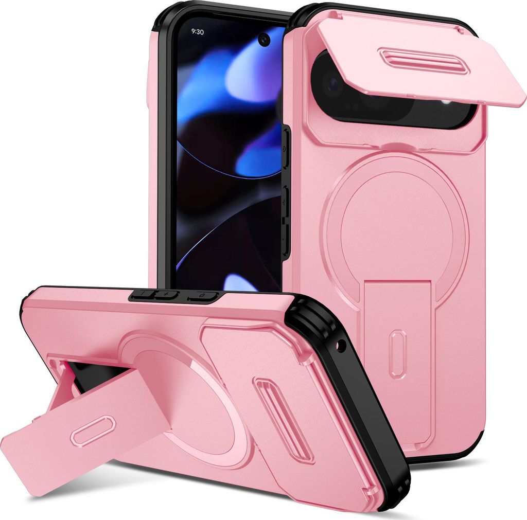 Magnetisch Hülle für Google Pixel 9/Pixel 9 Pro/Pixel 10/Pixel 10 Pro, Dual Layer Stoßfest Handyhülle mit Dia Kameraschutz, Verstellbarem Stän...