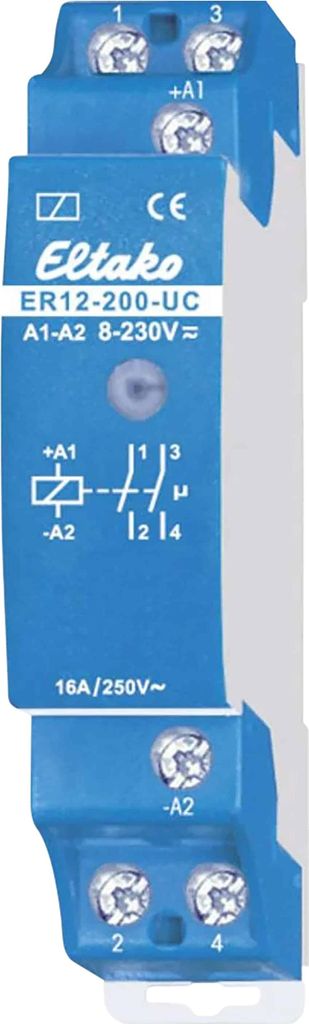 Eltako 22200002 elektronisches Schaltrelais ER12-200-UC 8..230V UC 2S
