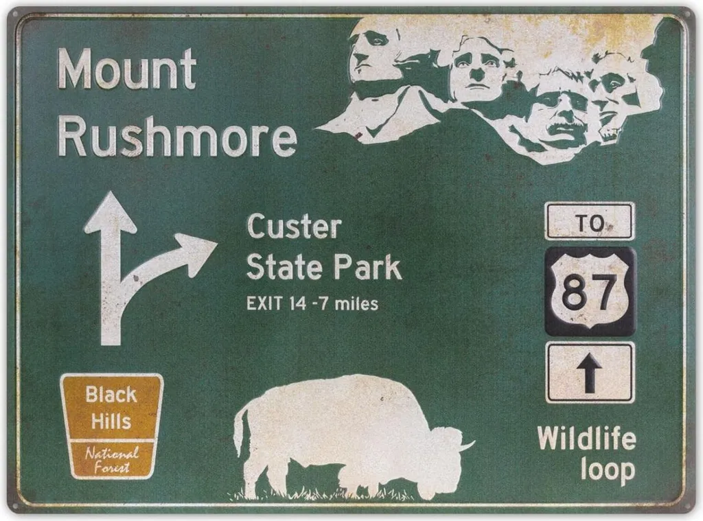 Plaque Décorative Mount Rushmore en Métal ZEP ROADS - Format XXL Mural
