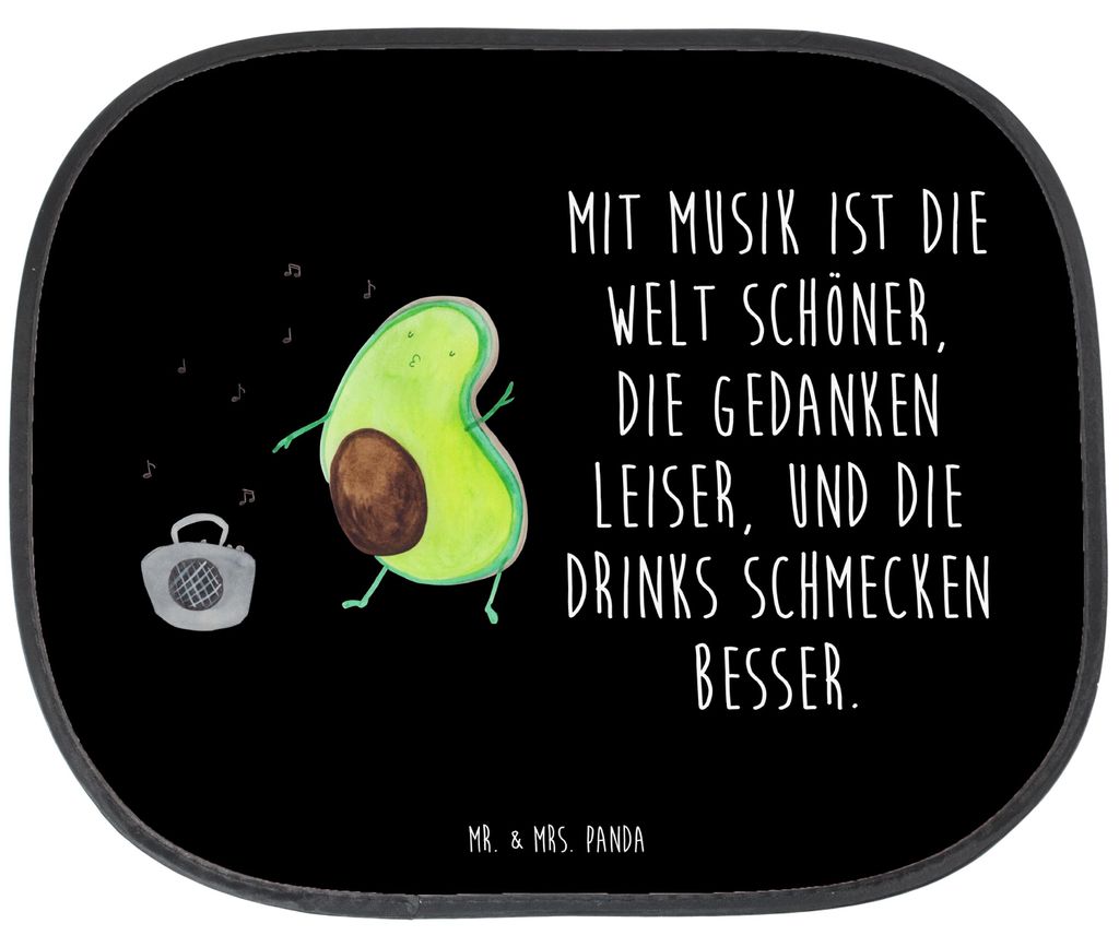 Mr. & Mrs. Panda Sonnenschutz Auto Avocado Tanzen - Schwarz - Geschenk, Sonnenblende, Autoscheiben, Drinks, Musik, autosonnenblende, fenster, Party...