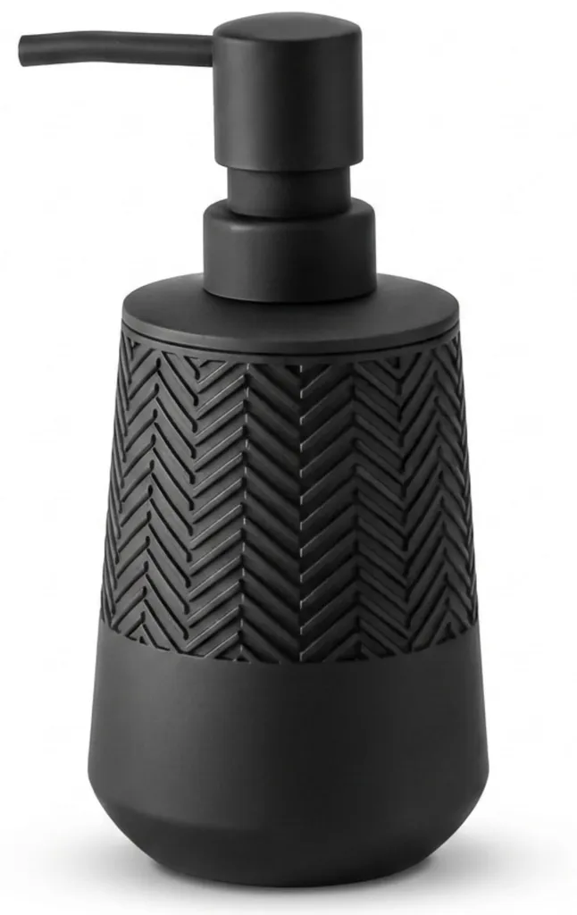 Distributeur de savon liquide noir 280 ml idéal pour plan de travail
