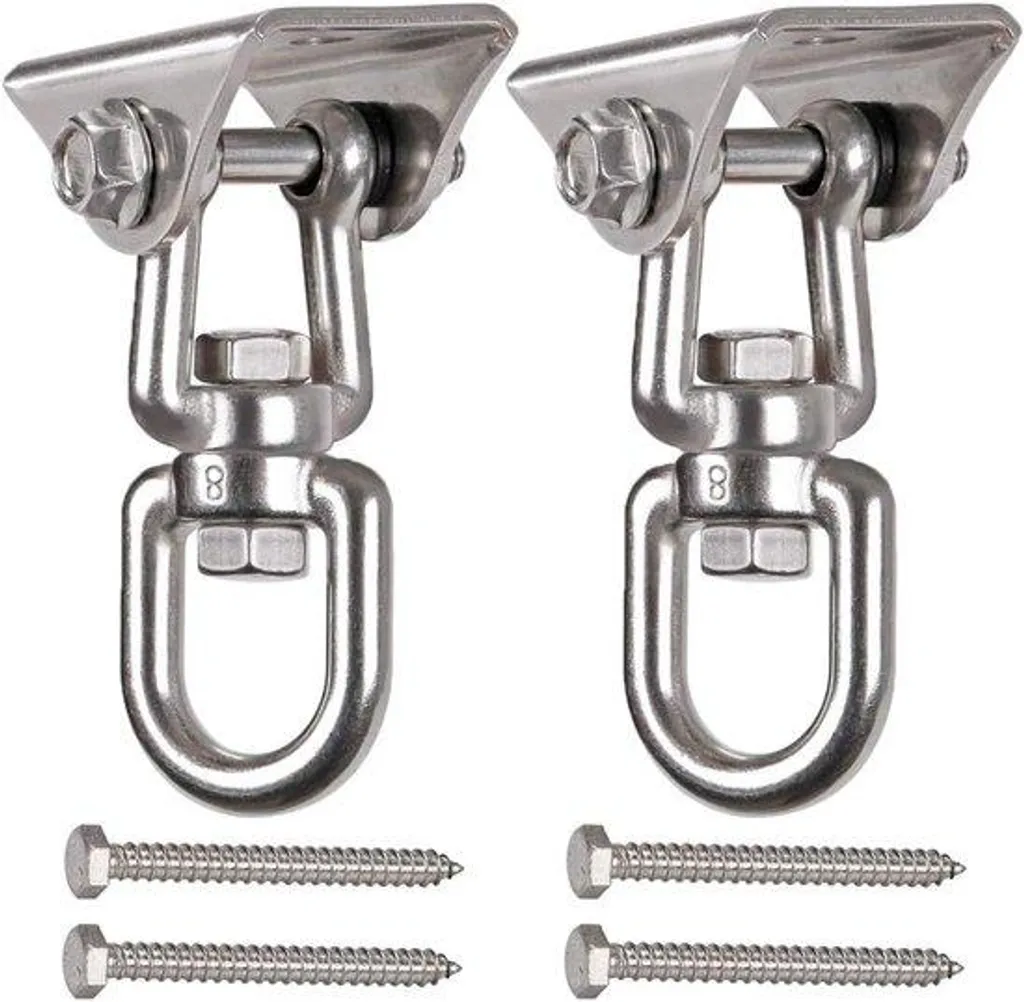 Patères murales pivotantes en inox (lot de 2) - Fixation sécurisée