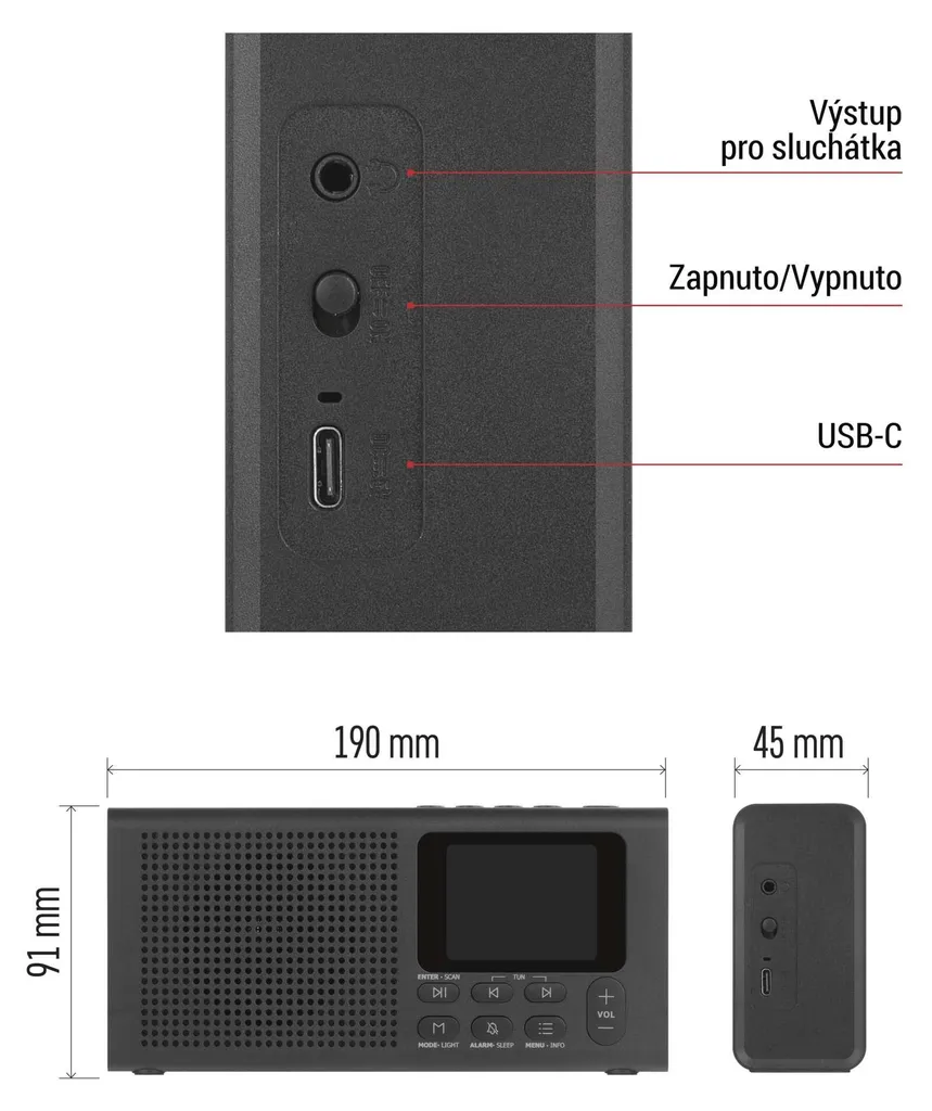 Radio Numérique DAB+ sans Grésillements EMOS E0090 avec Bluetooth et Écran - 8