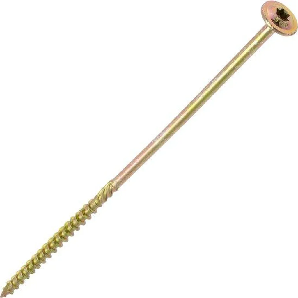 Fixation solide 50 vis 6x200 galvanisées à tête large anti-rouille